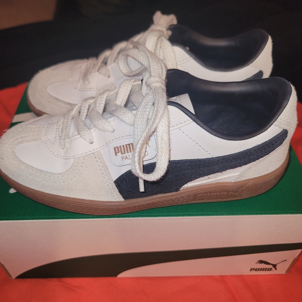 PUMA Kids White and Black Sneakers